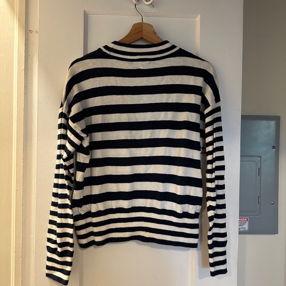 Madewell - Relaxed Mockneck Sweater in Stripe - Medium - Picture 4 of 4